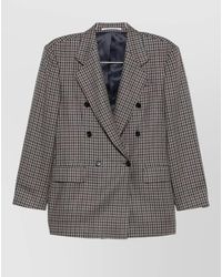 Tagliatore - Virgin Wool Houndstooth Double-Breasted Suit Jacket - Lyst