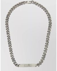 MM6 by Maison Margiela - Logo Id Tag Curb Chain Necklace - Lyst