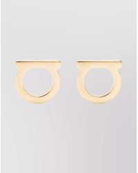 Ferragamo - Glass And Brass Gancini Stud Earrings - Lyst
