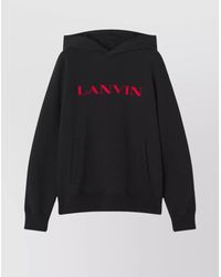 Lanvin - Logo Hoodie With Ribbed Hem And Hooded Design - Lyst