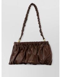 Marni - Ruched Leather Shoulder Clutch Bag - Lyst