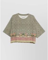 Pierre Louis Mascia - Silk Floral-Print Short-Sleeve Blouse - Lyst