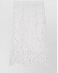 Burberry - Lace Floral-Appliqué Midi Pencil Skirt - Lyst