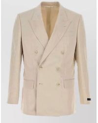 BOSS - Lyocell Blend Double Breasted Blazer - Lyst