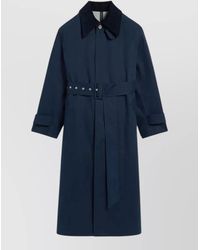 Ami Paris - Long Belted Coat Collared Neck Cuffs - Lyst