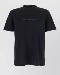 Emporio Armani - Cotton Regular-Fit Logo-Embroidered Crew-Neck T-Shirt - Lyst