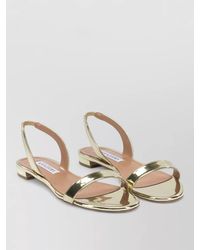 Aquazzura - So Nude Flat Metallic Open Toe Sandals - Lyst