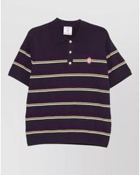CASABLANCA - Stripe Knit Polo Shirt Short Sleeves - Lyst