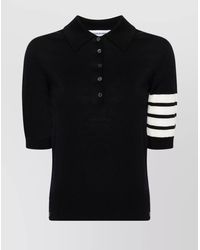 Thom Browne - Fine-Knit Relaxed-Fit Wool Short-Sleeve Polo Shirt - Lyst