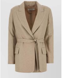 Max Mara - Wool Silk Cashmere Belted Blazer - Lyst