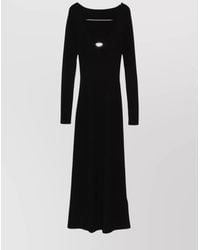 DIESEL - Wool Ribbed Knit Cutout Long Sleeve Midi Dress - Lyst