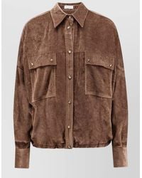 Brunello Cucinelli - Corduroy Overshirt Drawstring Hem And Pockets - Lyst