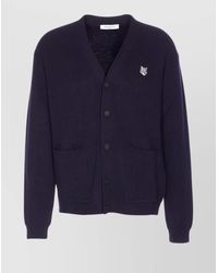 Maison Kitsuné - Wool V-Neck Cardigan - Lyst