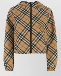 Burberry - Reversible Hooded Twill Jacket Cropped Check - Lyst