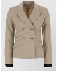 Max Mara - Silk Blend Double-Breasted Blazer - Lyst