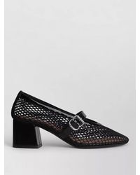 Alaïa - Mesh Ballerina Pumps Block Heel Open Toe - Lyst
