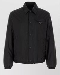 Prada - Re Nylon Padded Jacket Collared Design Pockets - Lyst