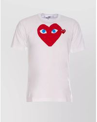 COMME DES GARÇONS PLAY - Crew Neck Graphic Print Short Sleeves T-Shirt - Lyst