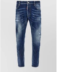 DSquared² - Biker Style Distressed Faded Jeans - Lyst