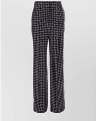 Prada - Printed Silk Wide-Leg Trousers - Lyst