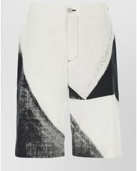 McQueen - Cotton Abstract-Print Knee-Length Tailored Shorts - Lyst