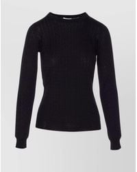 Elisabetta Franchi - Logo-Jacquard Long-Sleeve Crew-Neck Jumper - Lyst