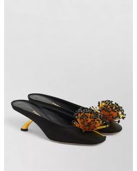 Ferragamo - Satin Mules Sculptural Heel Pointed Silhouette - Lyst
