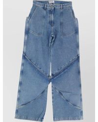 The Attico - Long Trousers With High Waist And Wide Leg - Lyst
