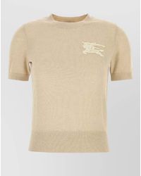 Burberry - Wool Blend Crew Neck Short Sleeve Sweater - Lyst