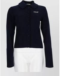 Chloé - Cropped Jacket Long Sleeves Scalloped Collar - Lyst