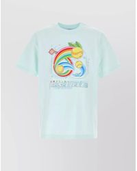 CASABLANCA - Light- Cotton Crew Neck T-Shirt - Lyst