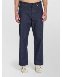 Stone Island - Denim Mid-Rise Wide-Leg Trousers - Lyst