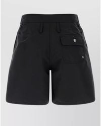 Prada - Nylon Shorts Belt Loops Button Detail Pockets - Lyst