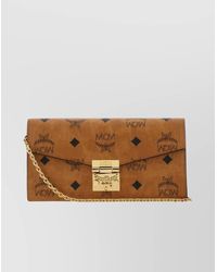 MCM - Canvas Wallet With Chain Strap And Metal Hardware - Lyst