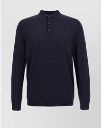Zanone - Wool Polo Shirt Collar Cuffs Hem - Lyst