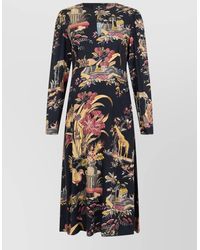 Etro - Long Printed Dress Viscose - Lyst