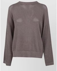 Brunello Cucinelli - Relaxed Knit Sweater Round Neck Long Sleeves - Lyst