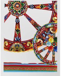 Dolce & Gabbana - Carretto Square Scarf Floral Print Borders - Lyst