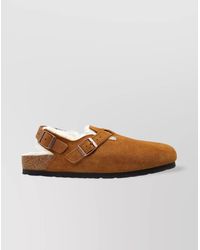 Birkenstock - Shearling-Lined Suede Slippers - Lyst