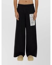 MM6 by Maison Martin Margiela - Wide Leg Cotton Jersey Pants With Patch Detail - Lyst