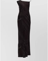 Alysi - Silk Long Dress Asymmetric Side Slit - Lyst