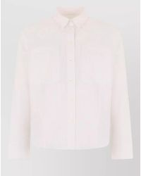 Maison Kitsuné - Striped Cotton Shirt Long Sleeves Pockets - Lyst