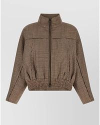 Brunello Cucinelli - Prince Of Wales Virgin Wool Oversized Jacket - Lyst
