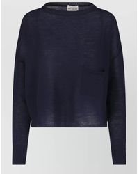 Ma'ry'ya - Round Neck Cropped Top Long Sleeves Pocket - Lyst