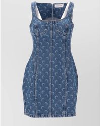 Marine Serre - Laser Denim Bustier Dress Moon - Lyst