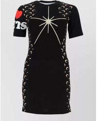 Marine Serre - Graphic Stretch Dress Knee Length Crew Neck - Lyst