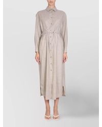 Aspesi - Wool Blend Shirt Dress - Lyst