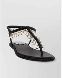 Rene Caovilla - Flat Sandals Adorned Open Toe - Lyst