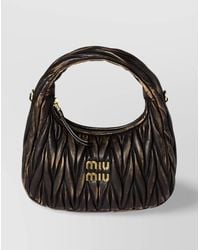 Miu Miu - Quilted Top Handle Shoulder Bag With Detachable Strap - Lyst