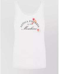 Moschino - Fine-Ribbed Scoop-Neck Sleeveless Tank Top - Lyst